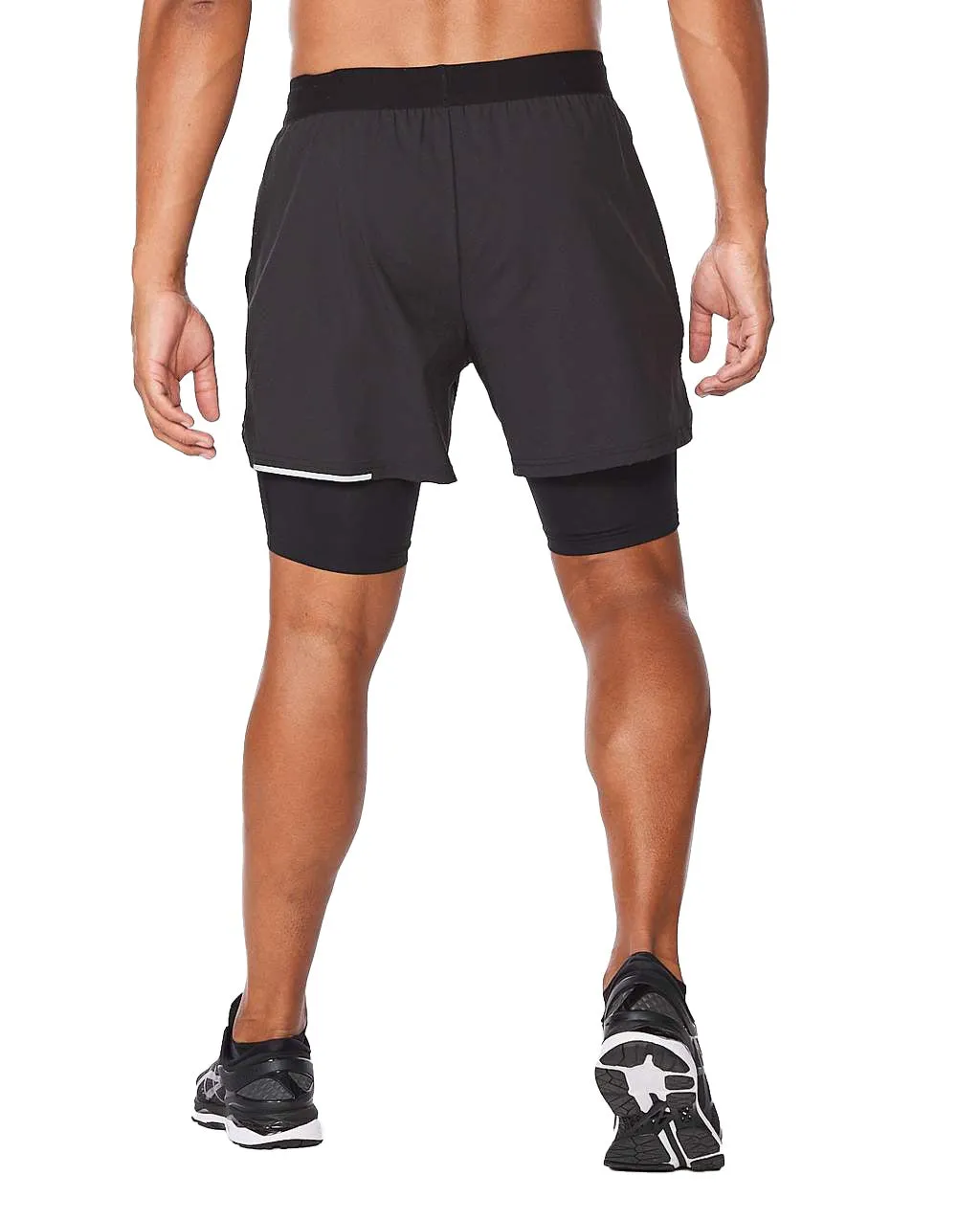 2XU Aero 2 in 1 5 Inch Men's Running Shorts (Black/Silver)