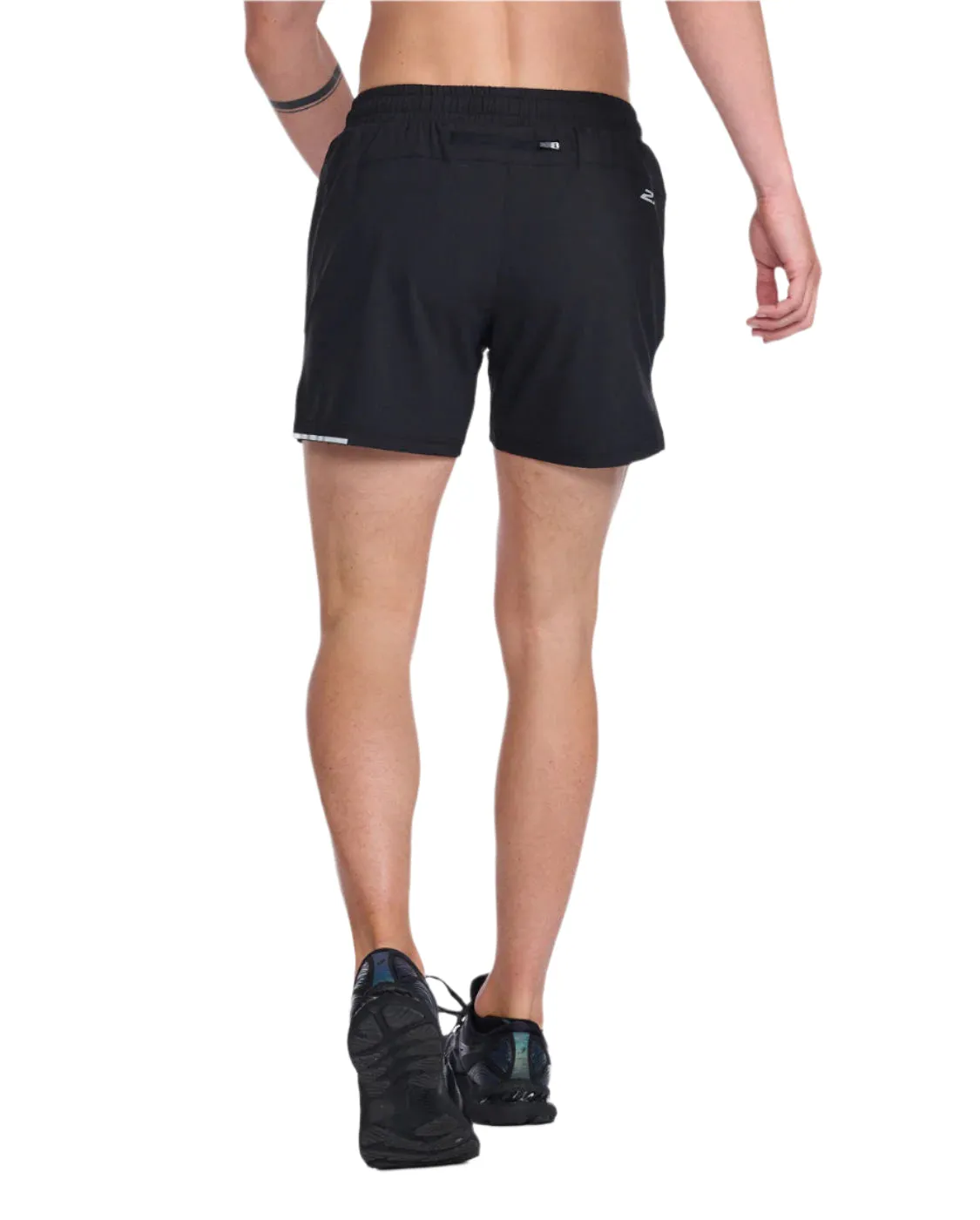 2XU Aero 5 Inch Men's Running Shorts (Black/Silver Reflective)