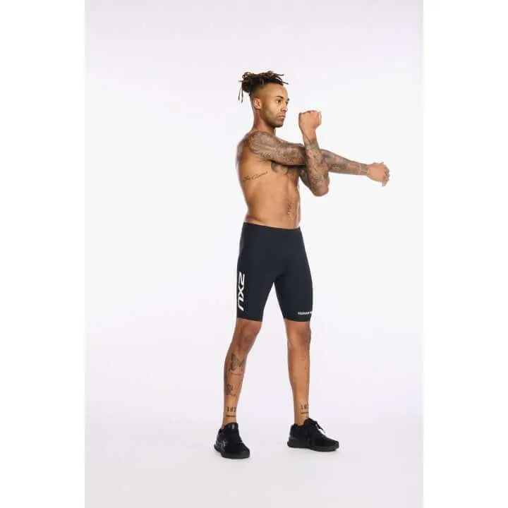 2XU Aero 9 Inch Men's Triathlon Shorts (Black/White)