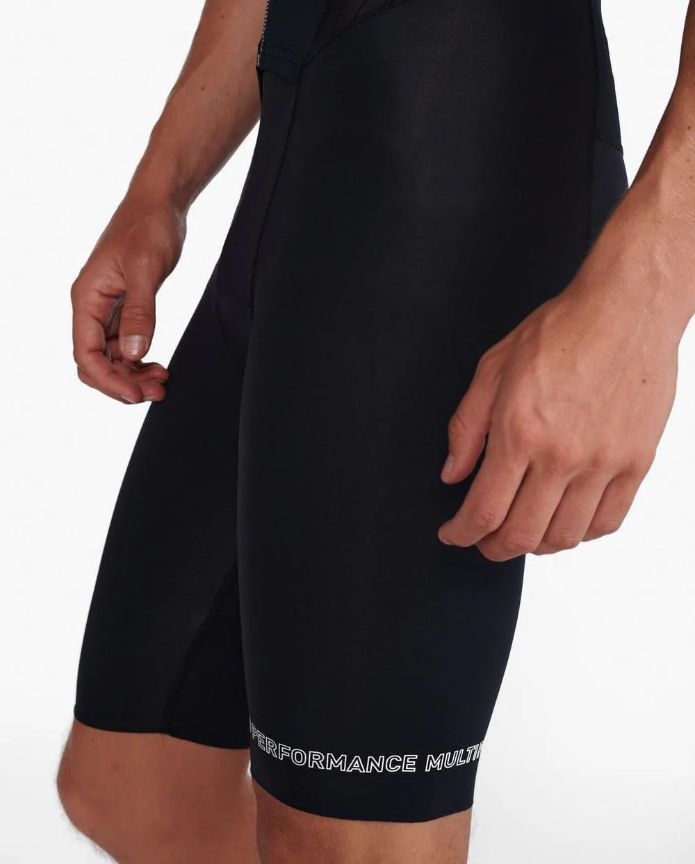 2XU Aero Sleeved Men's Triathlon Suit (Black/White)