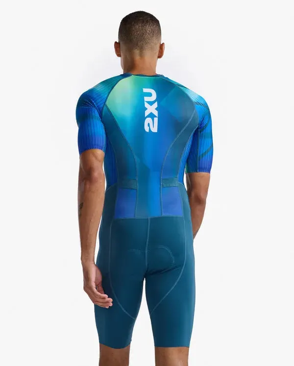 2XU Aero Sleeved Men's Triathlon Suit (Spring Green/Majol)