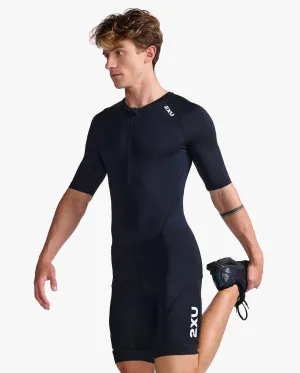 2XU Core Sleeved Men's Triathlon Suit (Black/White)