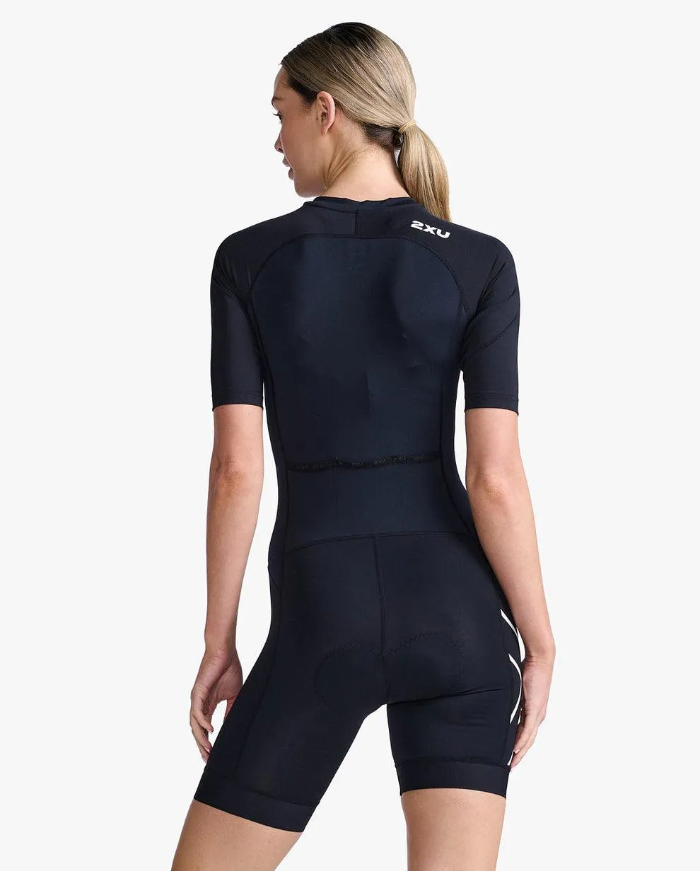 2XU Core Sleeved Women's Triathlon Suit (Black/White)
