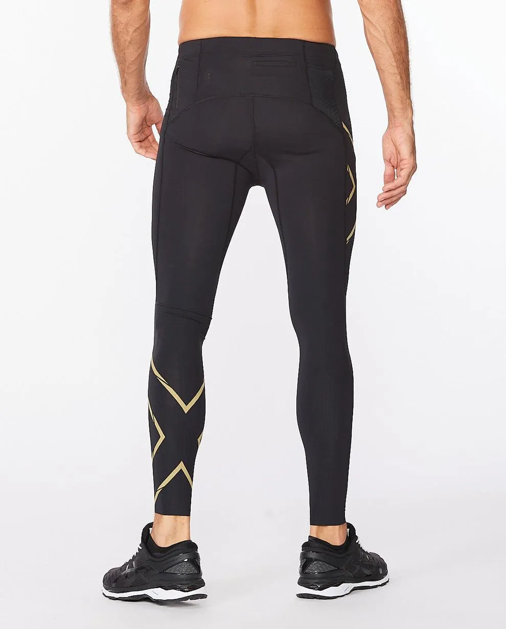 2XU Light Speed Men's Compression Tights (Black/Gold Reflective)