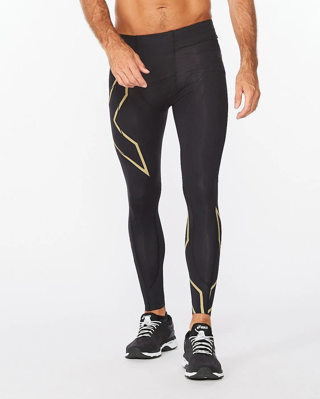 2XU Light Speed Men's Compression Tights (Black/Gold Reflective)