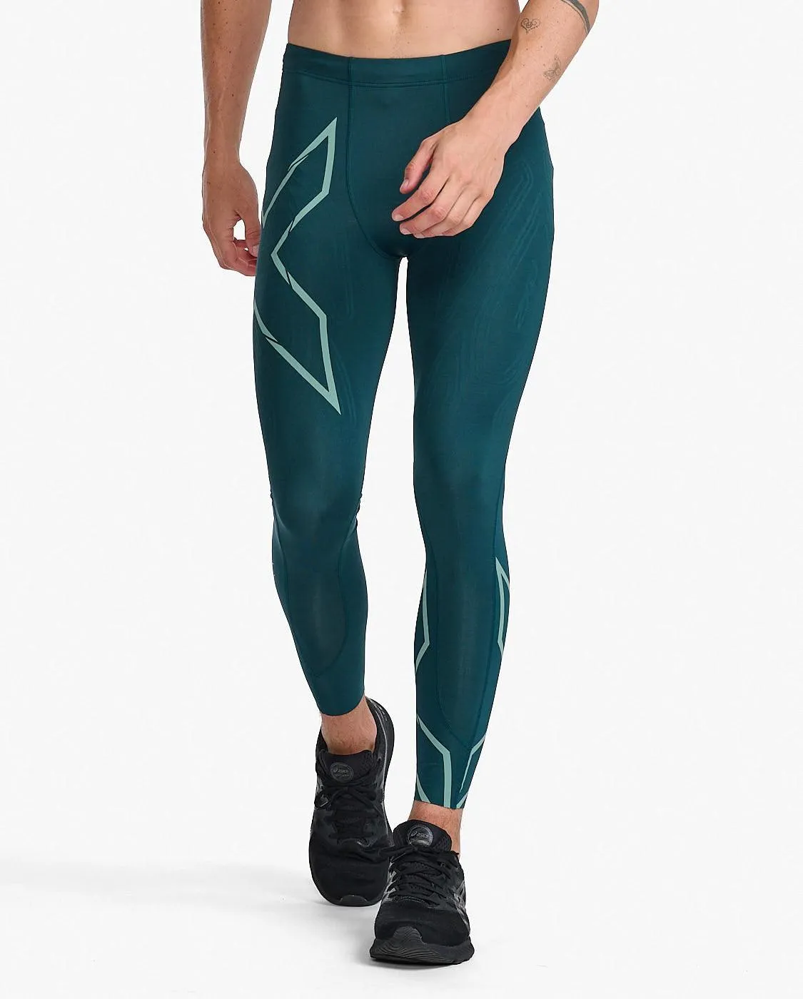 2XU Light Speed Men's Compression Tights (Pine/Raft Reflective)
