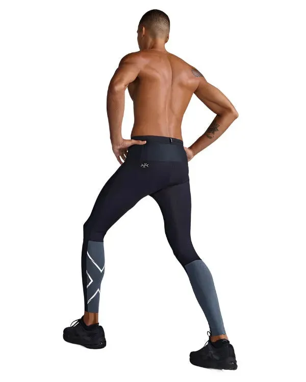 2XU Light Speed React Men's Compression Tights (Black/White Reflective)