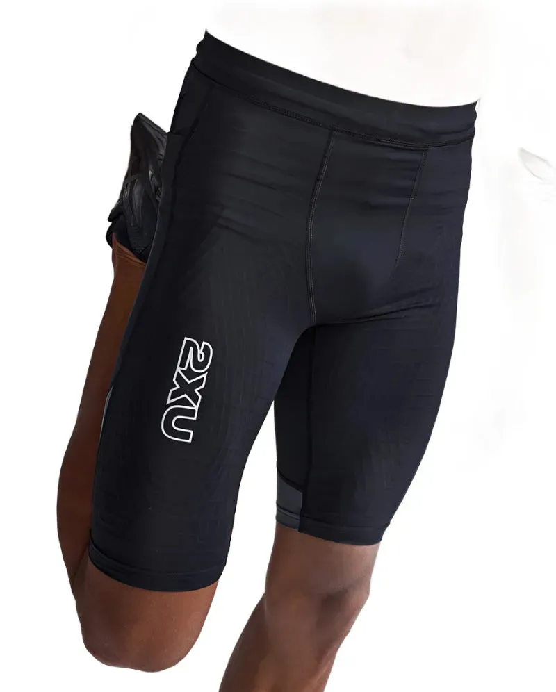2XU Light Speed React Men's Cycling Compression Shorts (Black/White Reflective)