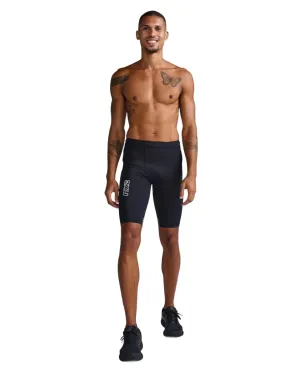 2XU Light Speed React Men's Cycling Compression Shorts (Black/White Reflective)