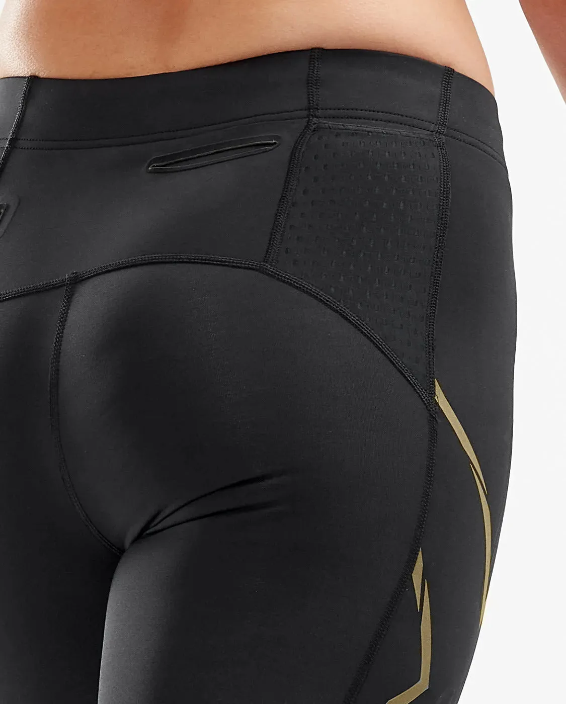 2XU MCS Run 3/4 Women's Compression Tights (Black/Gold Reflective)