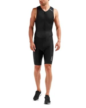 2XU Perform Front Zip Men's Triathlon Suit (Black/Black)