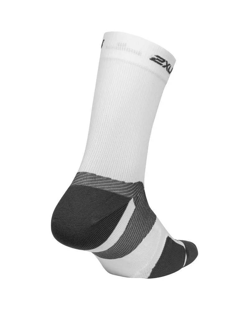 2XU Vectr Cushion Crew Unisex Compression Socks (White/Grey)
