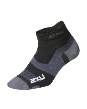 2XU Vectr Ultralight 1/4 Crew Unisex Compression Socks (Black/Titanium)