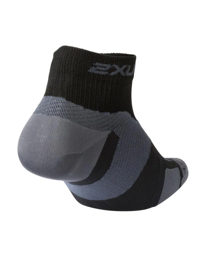 2XU Vectr Ultralight 1/4 Crew Unisex Compression Socks (Black/Titanium)
