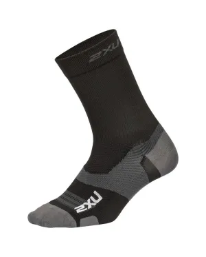 2XU Vectr Ultralight Crew Unisex Running Socks (Black/Titanium)