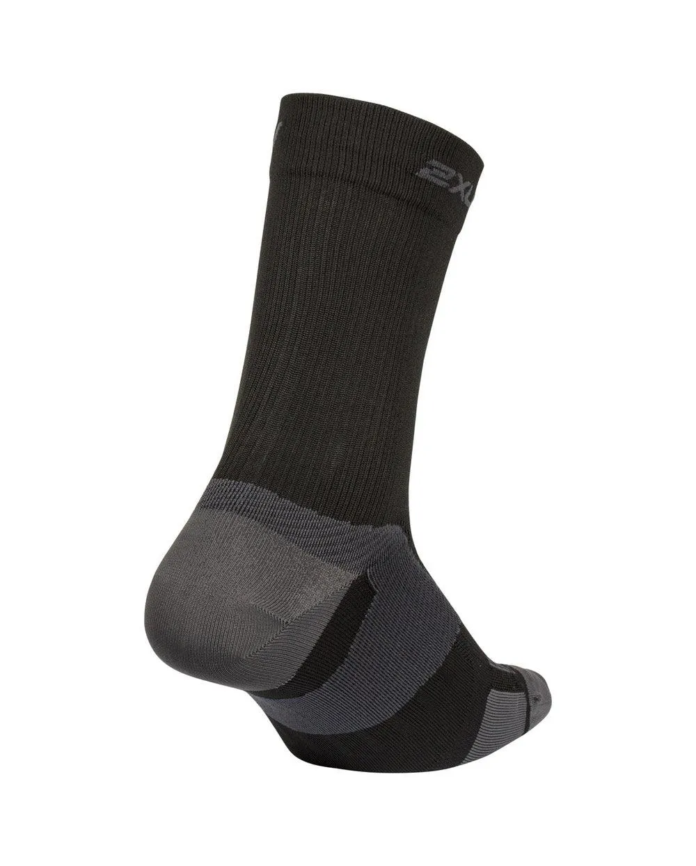 2XU Vectr Ultralight Crew Unisex Running Socks (Black/Titanium)