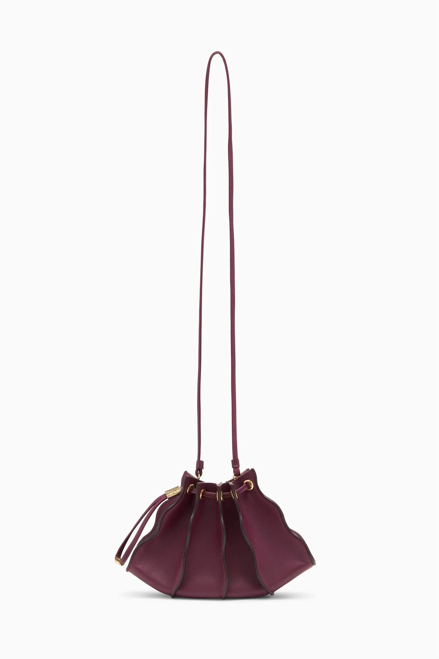 Adria Pleated Wave Mini Crossbody - Bordeaux Ulla Johnson