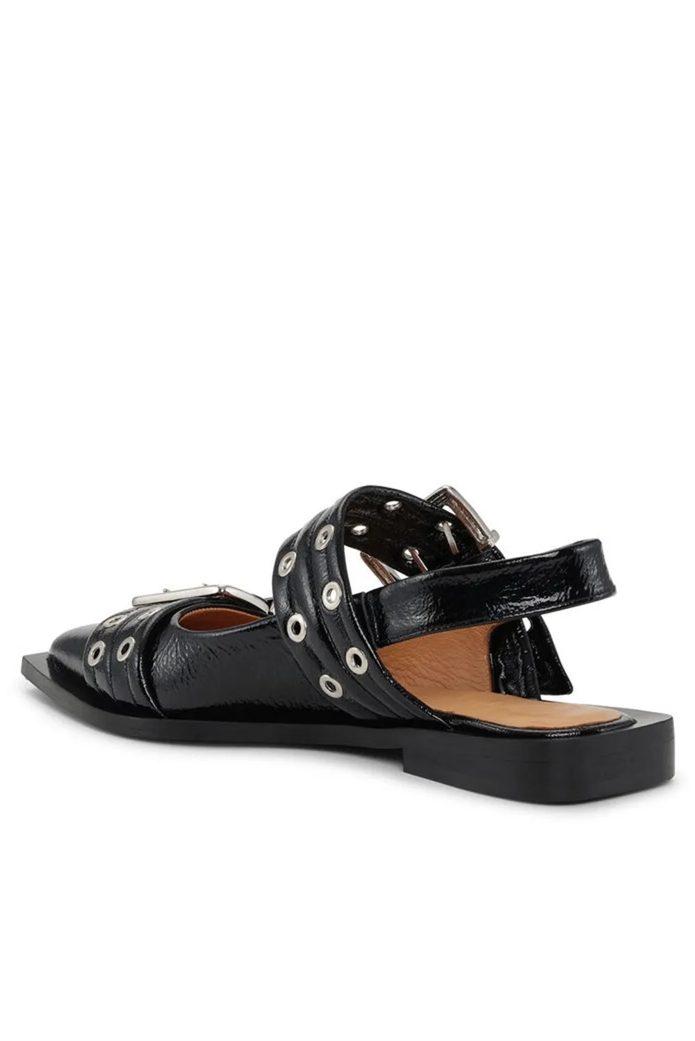 Anabella Buckle Ballerinas - Black Gloria Lanvin
