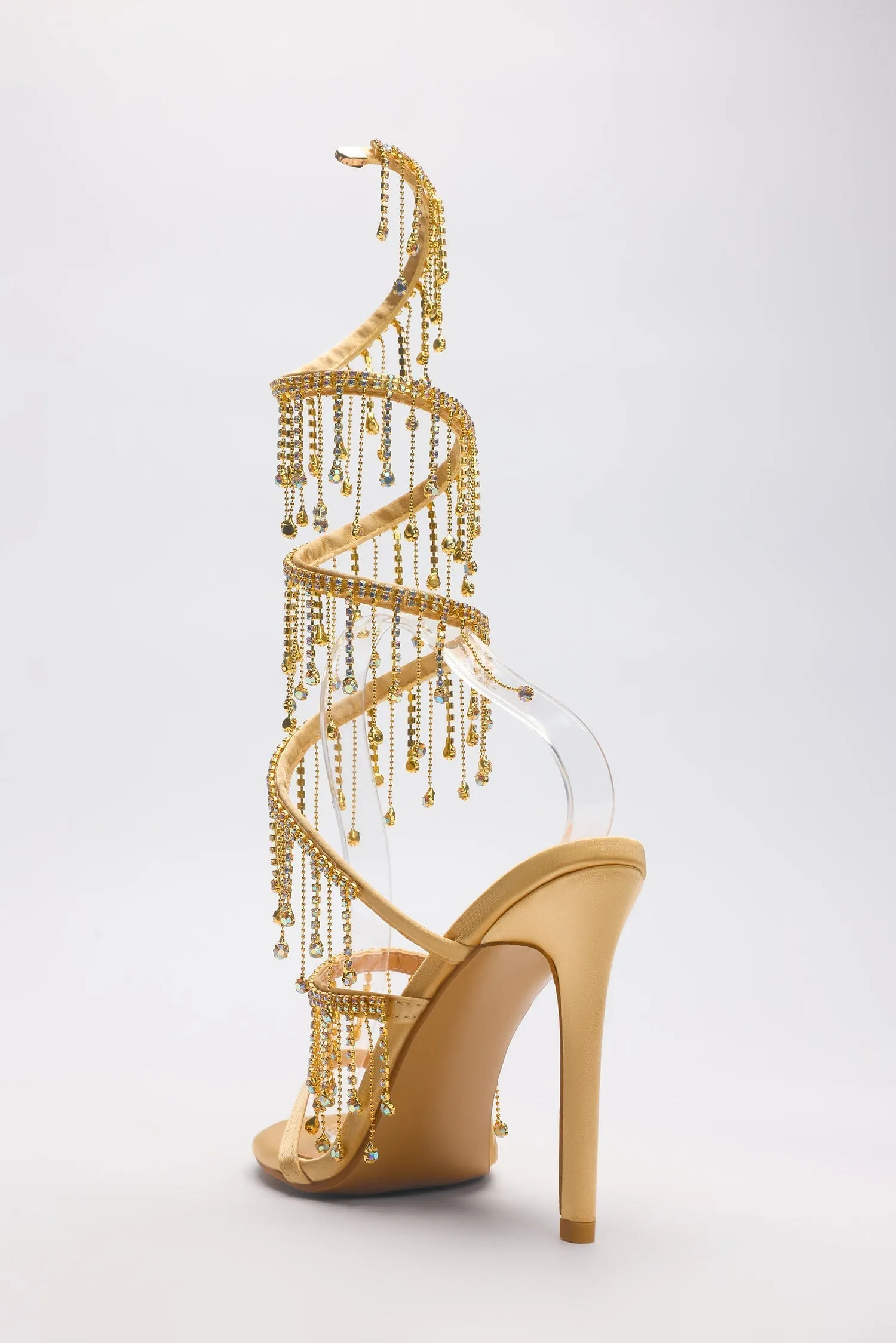 Arabella Rhinestone Tassel Stiletto Heels - Gold Gloria Lanvin