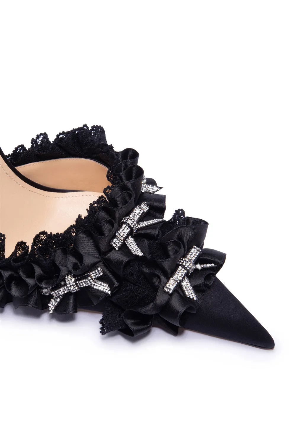 Avah Bow-embellished Slingback Pumps - Black Gloria Lanvin