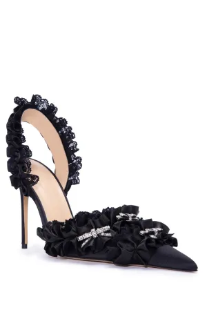 Avah Bow-embellished Slingback Pumps - Black Gloria Lanvin