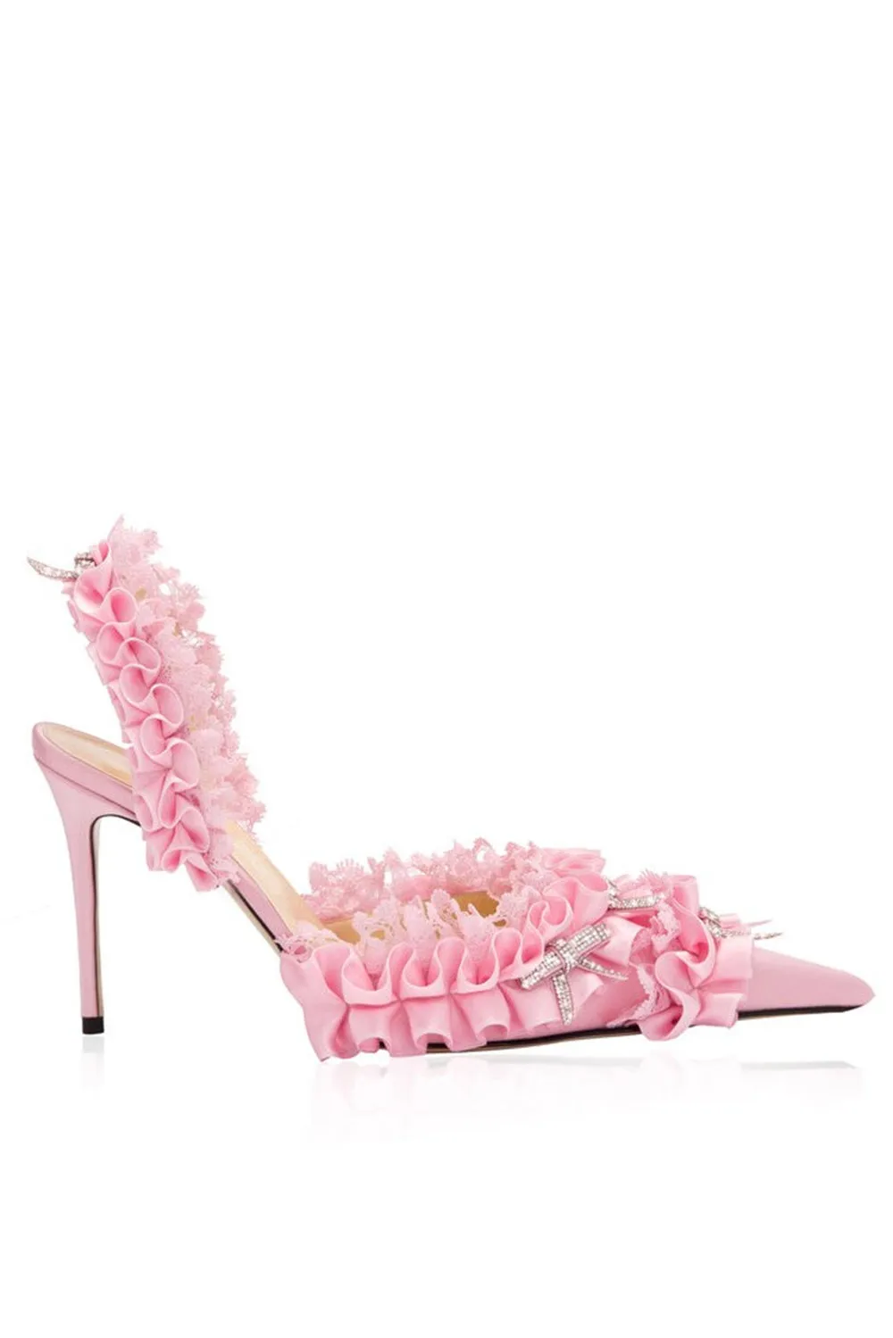 Avah Bow-embellished Slingback Pumps - Pink Gloria Lanvin