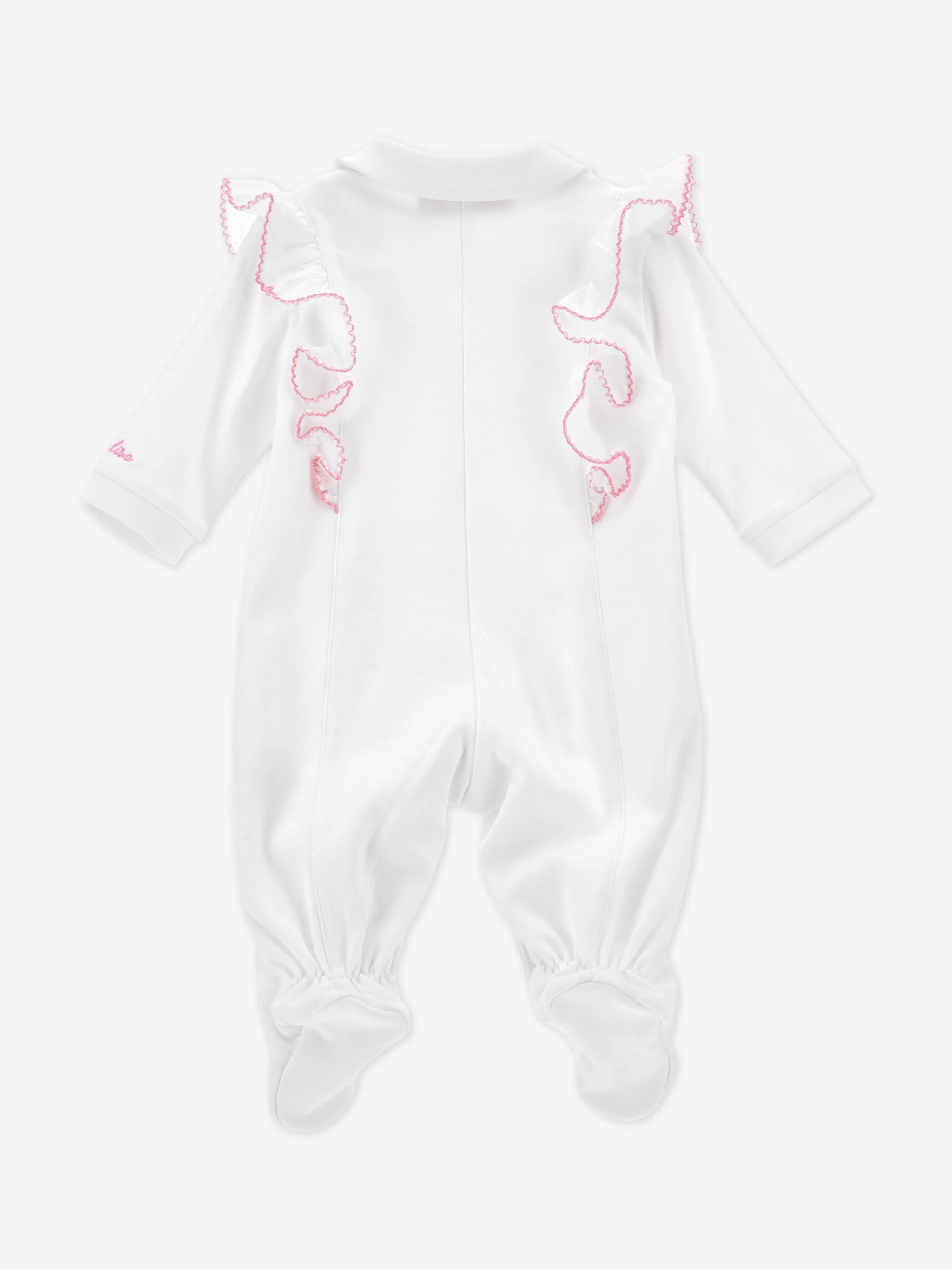 Baby Girls Rose Babygrow in White