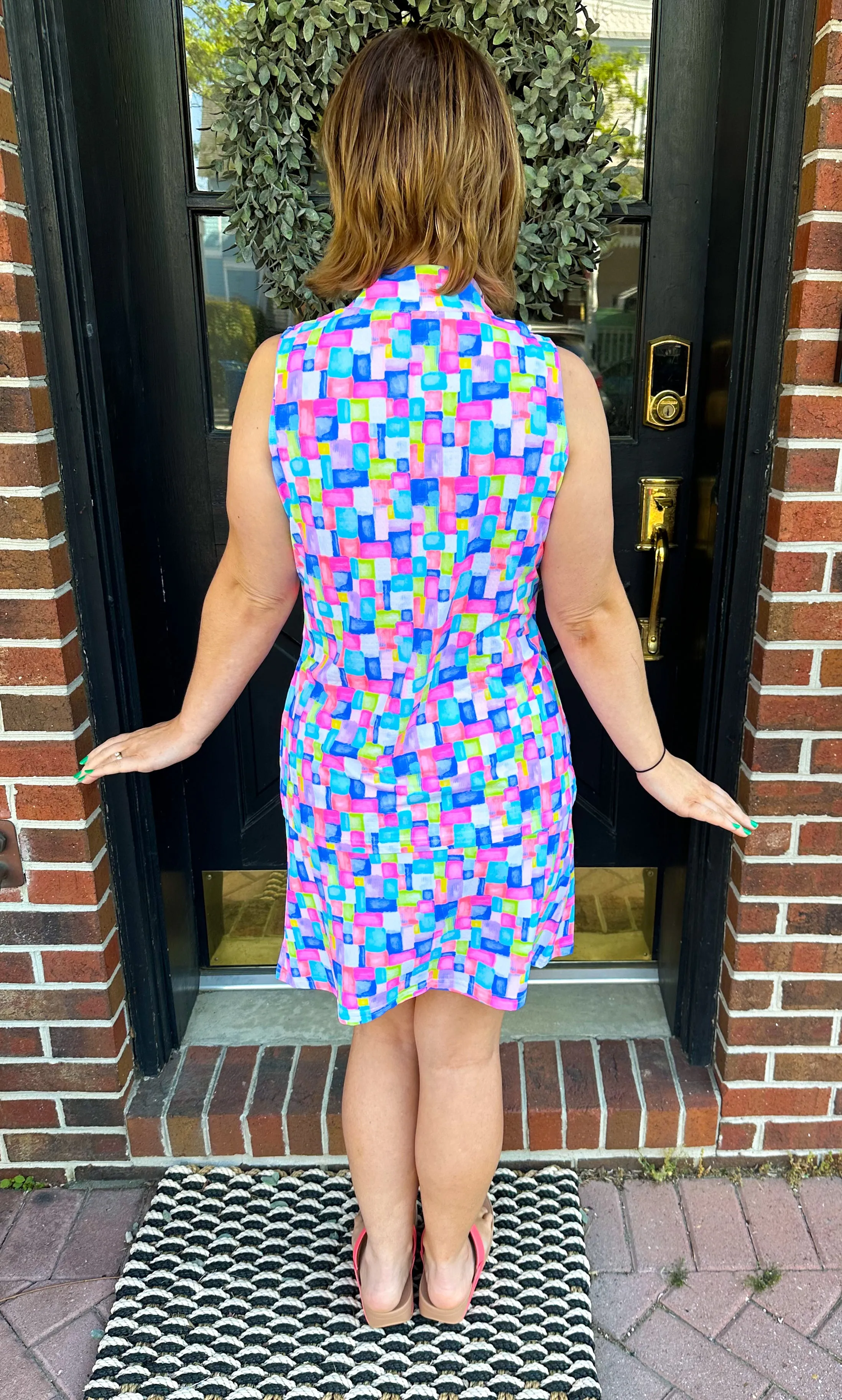 Beachtime by Lulu B Kaleidoscope Multi Sleeveless Zip Up
