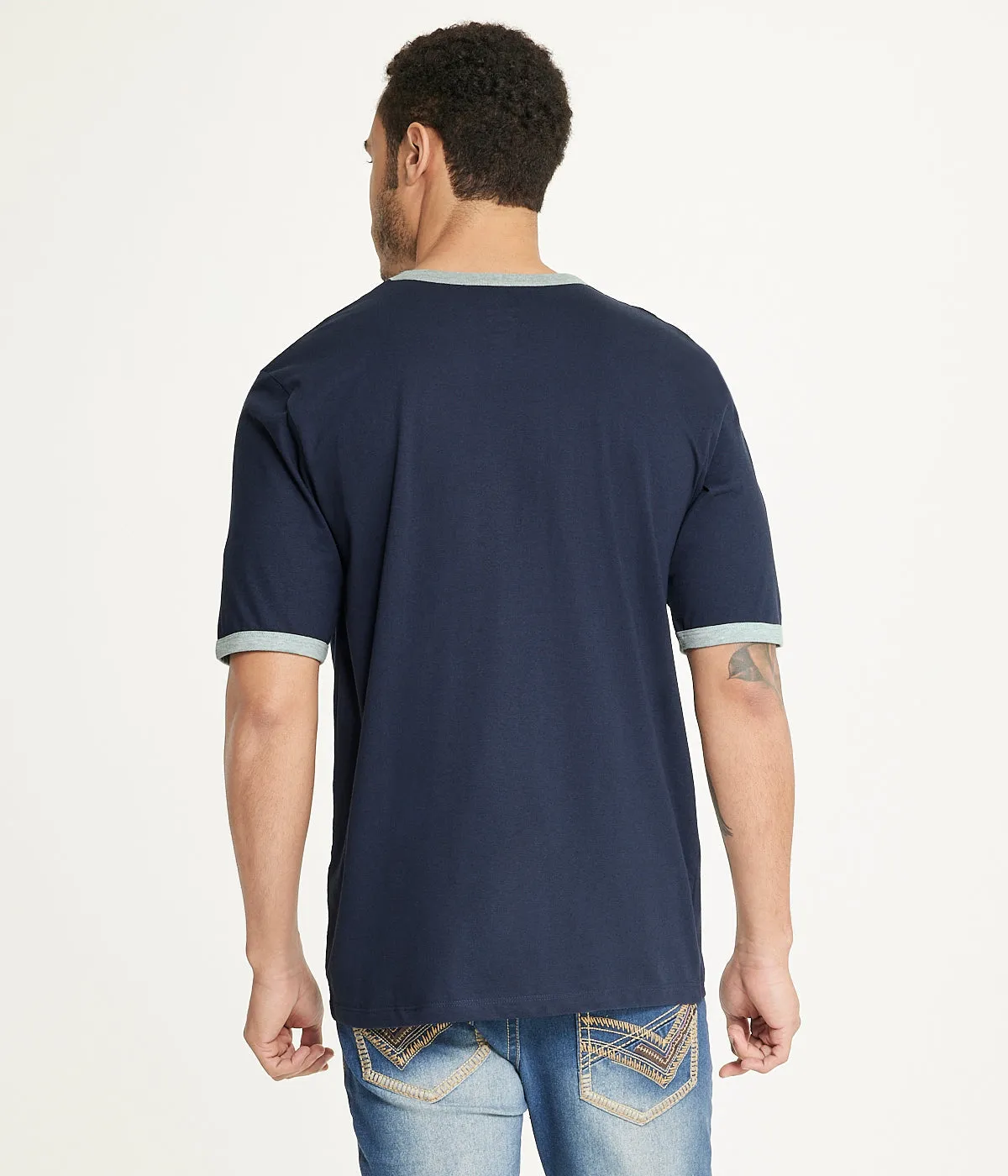 Brooklyn Laundry Men's Tonal Embroidery Short Sleeve Crew Neck Tee