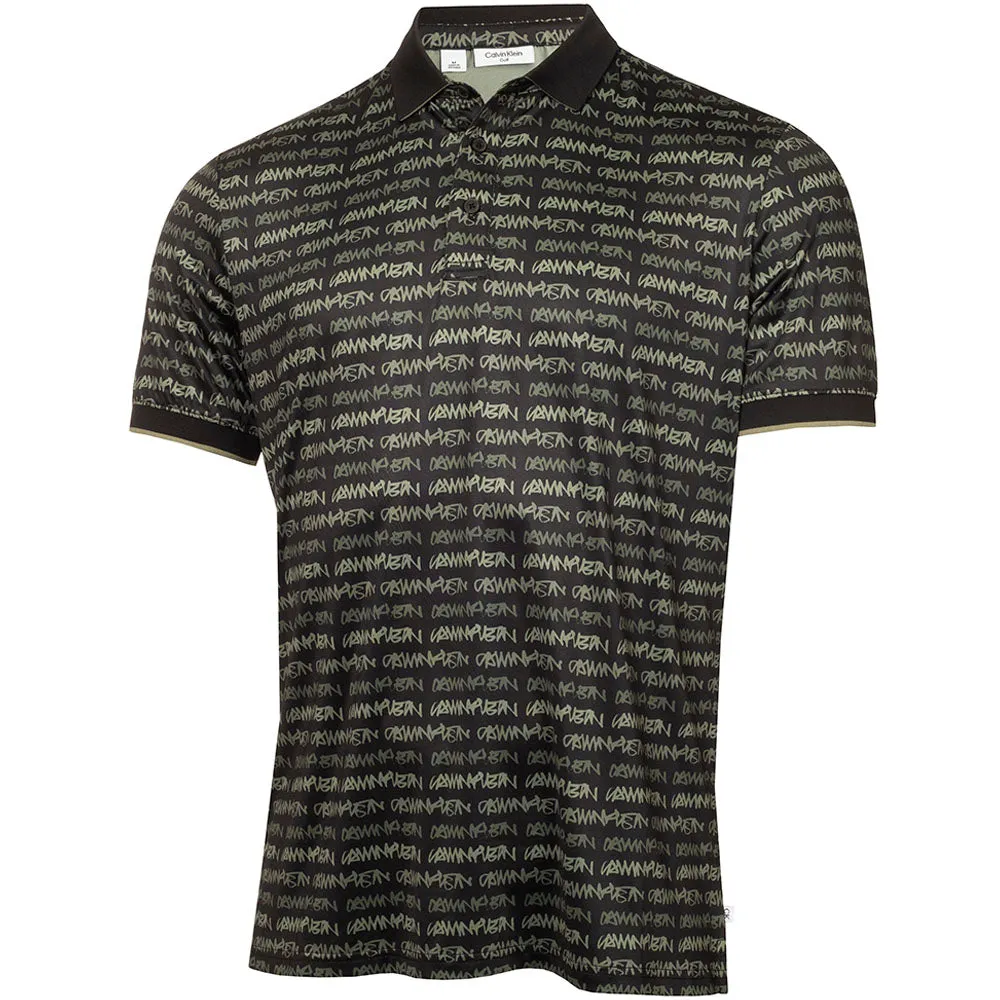 Calvin Klein Signature Polo Shirt - Black/Cameo Green