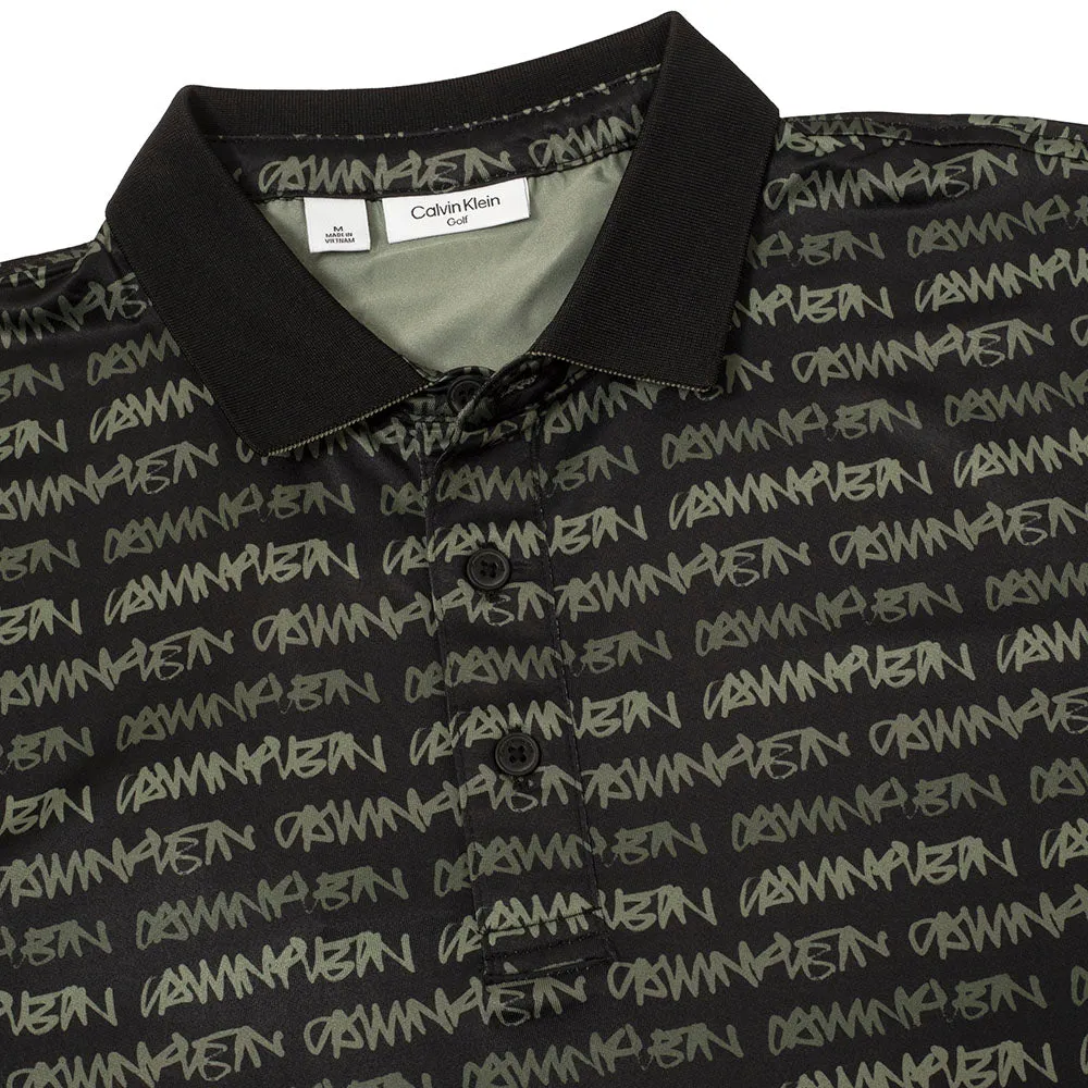 Calvin Klein Signature Polo Shirt - Black/Cameo Green