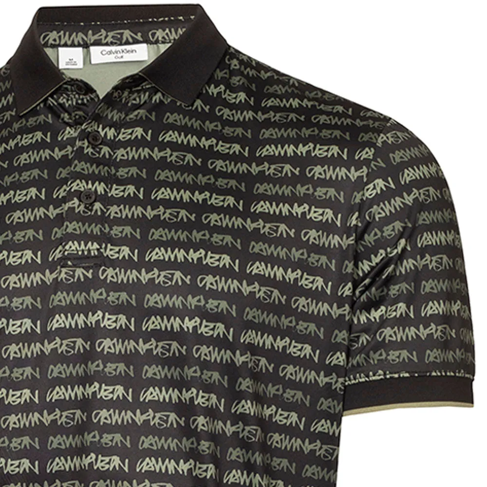 Calvin Klein Signature Polo Shirt - Black/Cameo Green