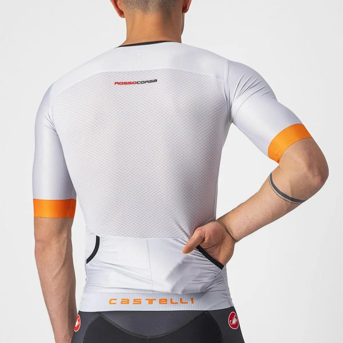 Castelli Free Speed 2 Men's Triathlon Top (Silver Gray/Brilliant Orange)