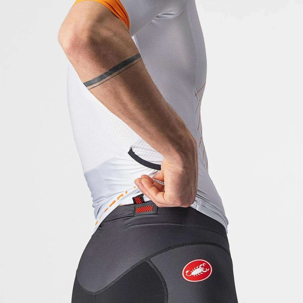 Castelli Free Speed 2 Men's Triathlon Top (Silver Gray/Brilliant Orange)