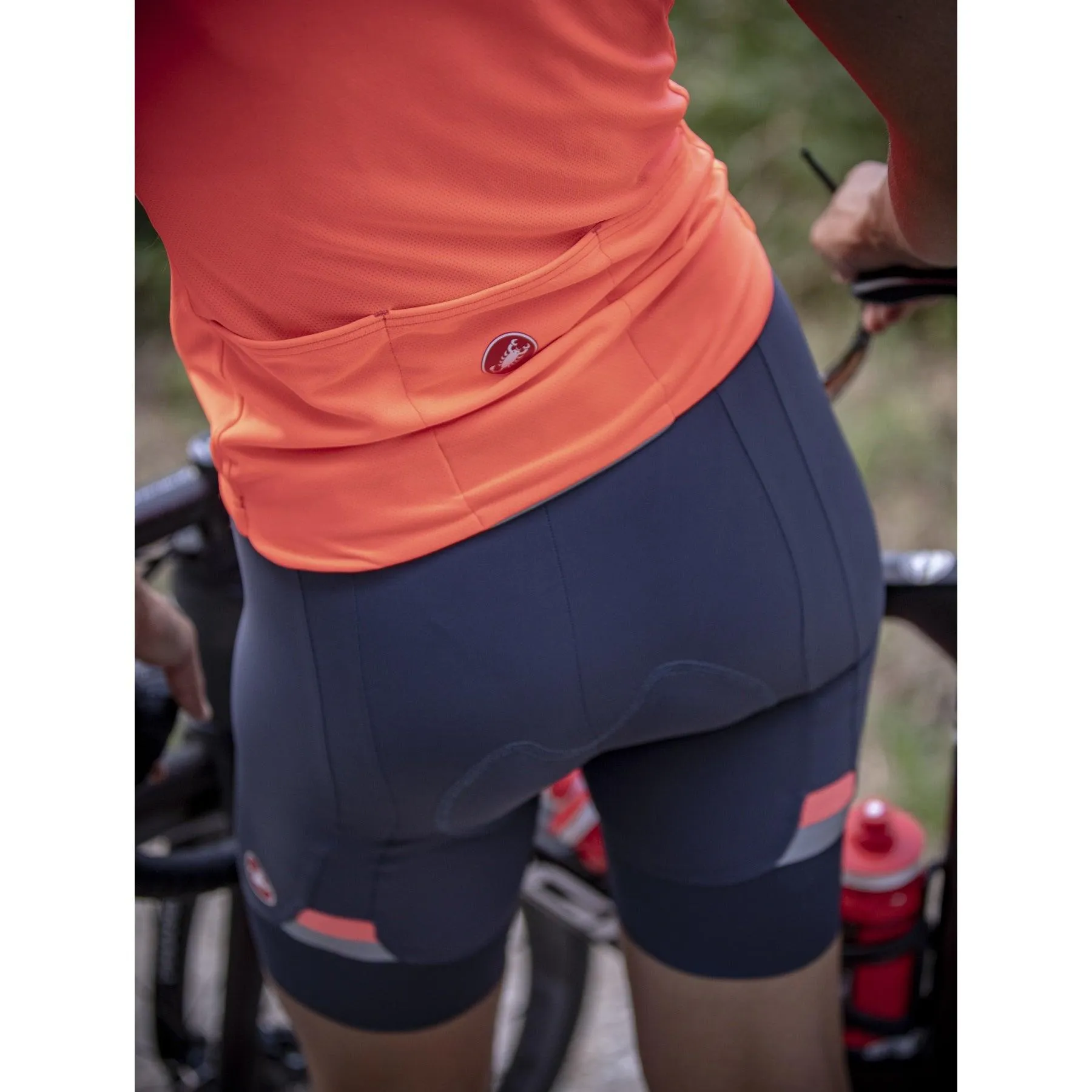 Castelli Prima Womens Cycling Bibshorts (Dark Steel Blue/Brilliant Pink)