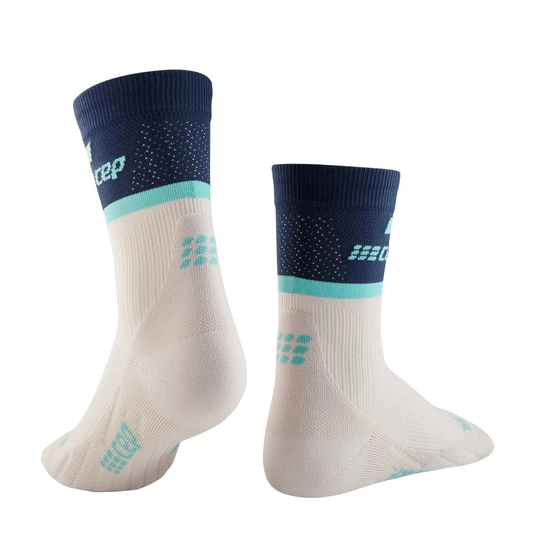 CEP Compression The Run Mid Cut 4.0 Women's Compression Socks (Blue/Off White)