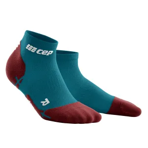 CEP Compression Ultralight Low Cut Women's Compression Compression Socks (Petrol/Dark Red)