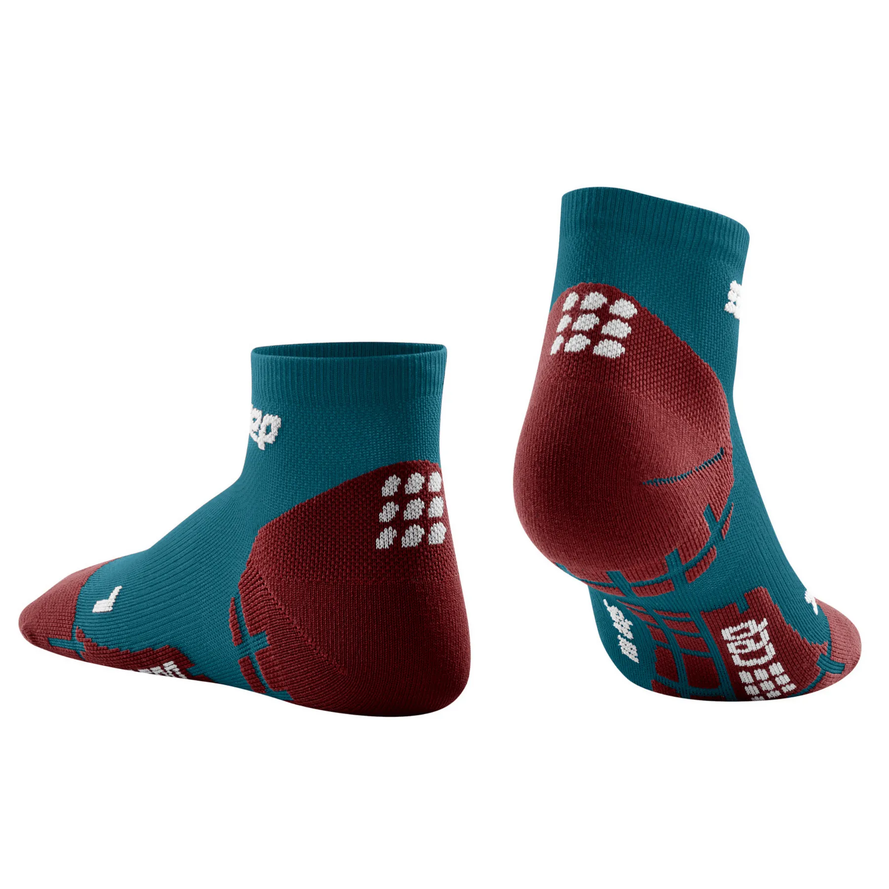 CEP Compression Ultralight Low Cut Women's Compression Compression Socks (Petrol/Dark Red)