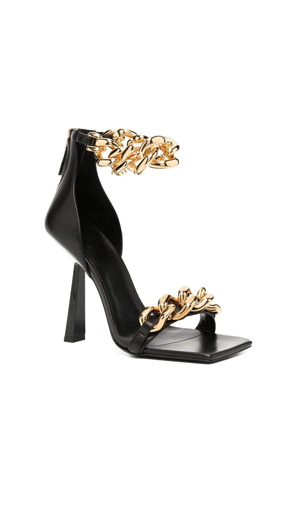 CHAIN SQUARE HEELS IN BLACK Gloria Lanvin