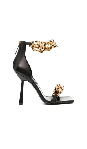 CHAIN SQUARE HEELS IN BLACK Gloria Lanvin