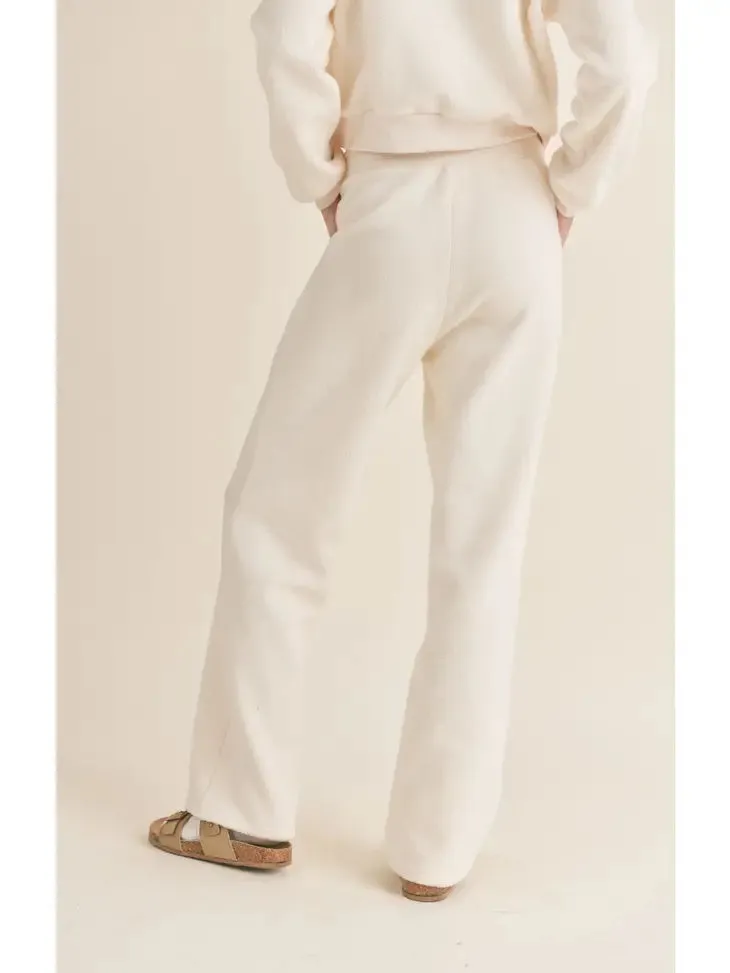 Chilly Nights Wide Leg Elastic Fleece Pants