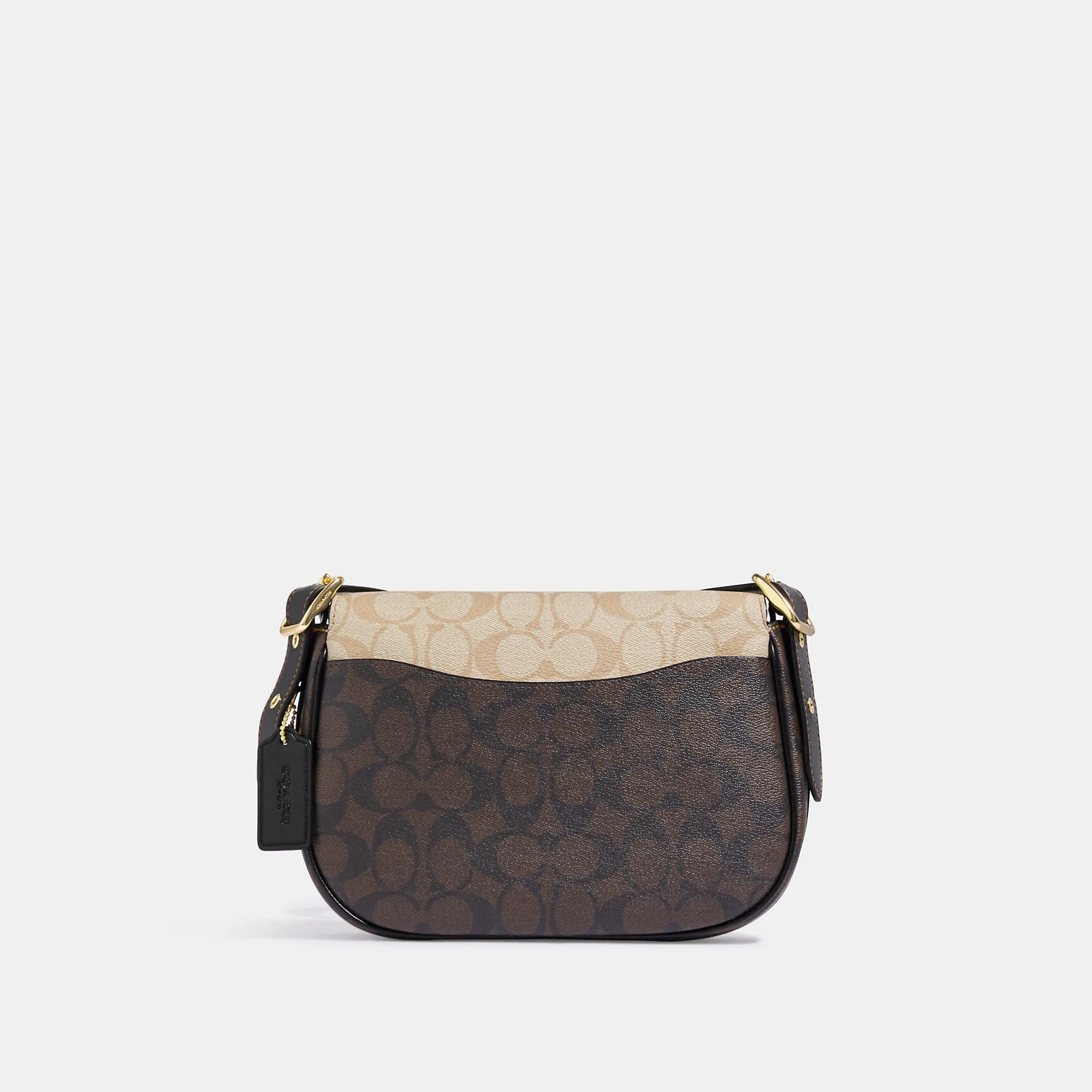 Coach Outlet Macie Saddle Bag In Blocked Signature Canvas