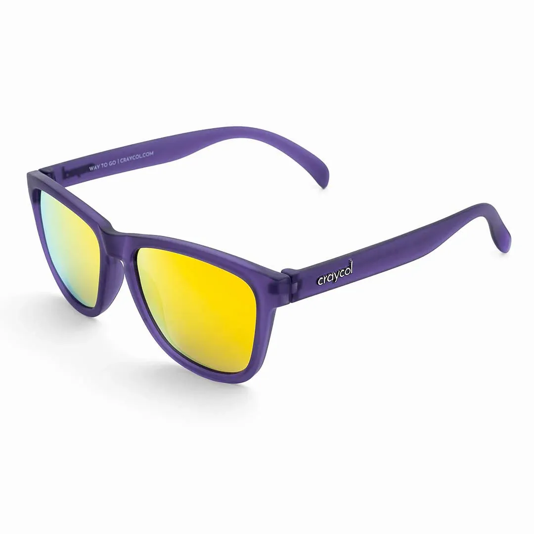 Craycol Sun Needs Shades Sport Sunglasses (Yellow Reflective/Purple Translucent)