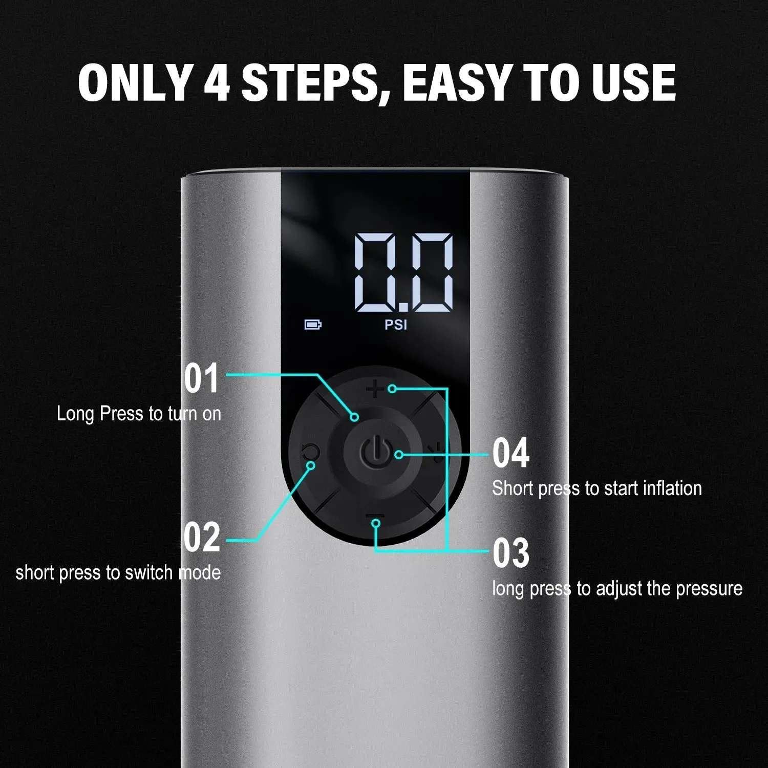 Cycplus A8 Electric Air Hand Pump (Silver)