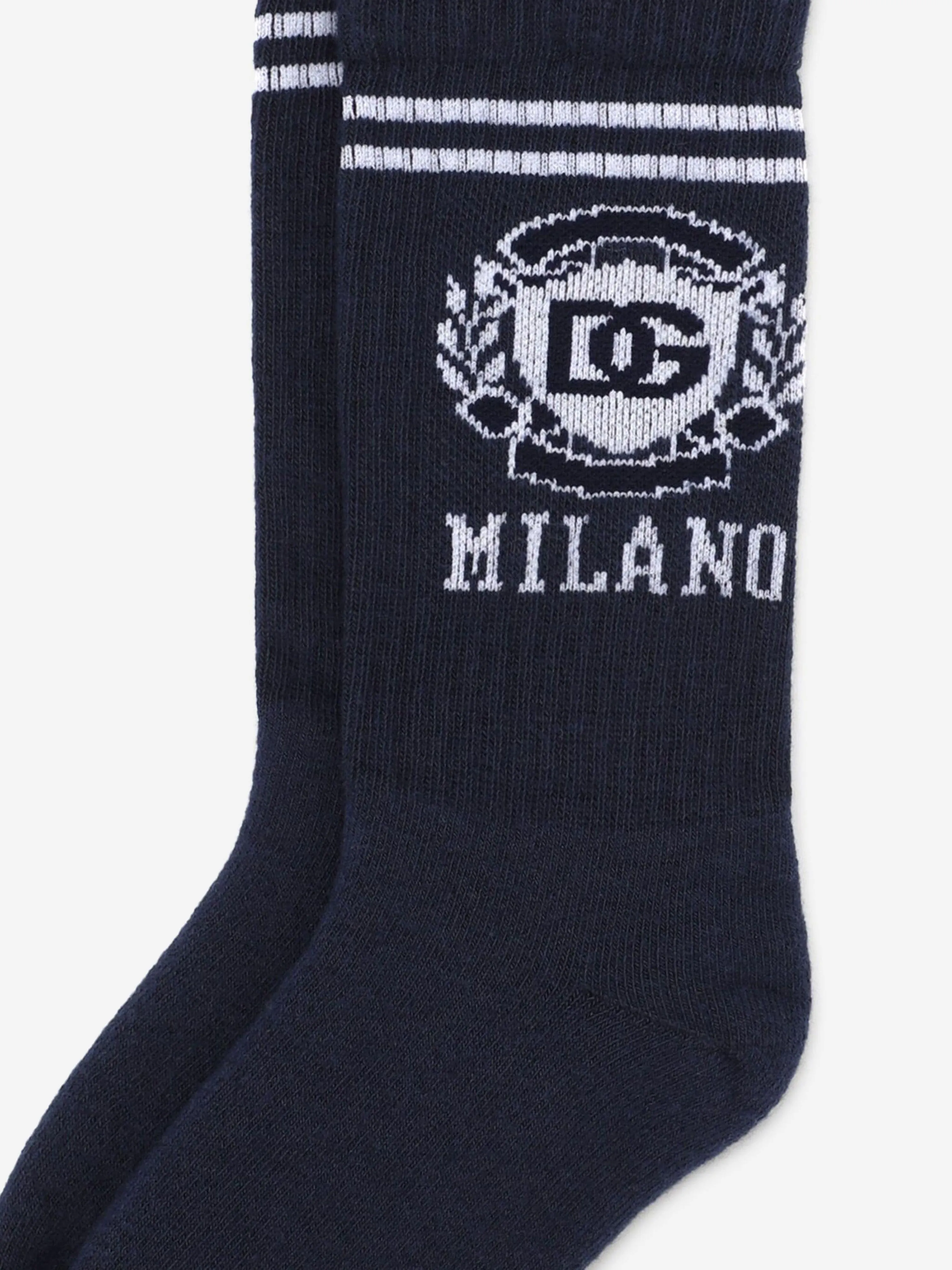 Dolce & Gabbana Boys Milano Logo Socks in Navy