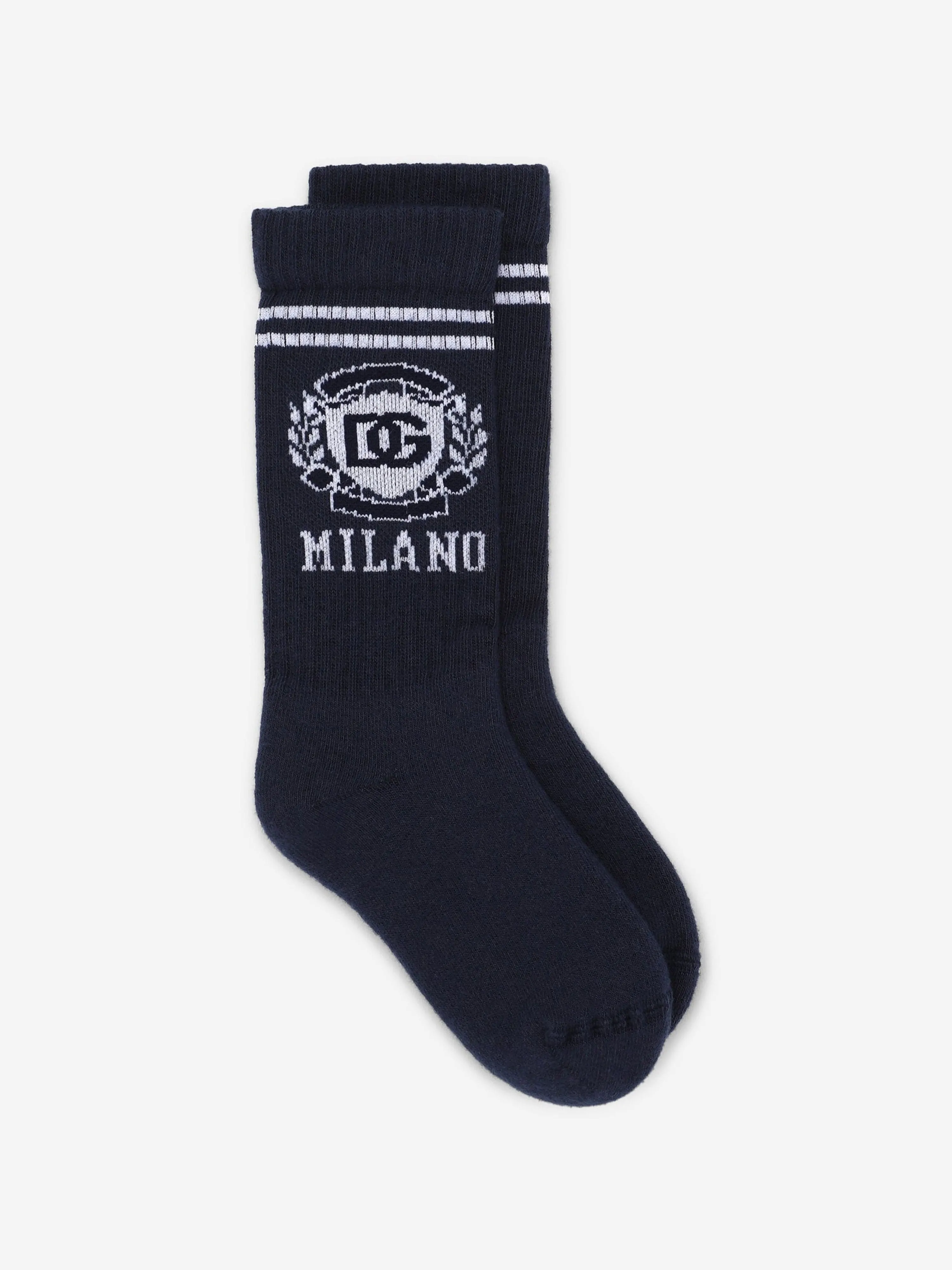 Dolce & Gabbana Boys Milano Logo Socks in Navy