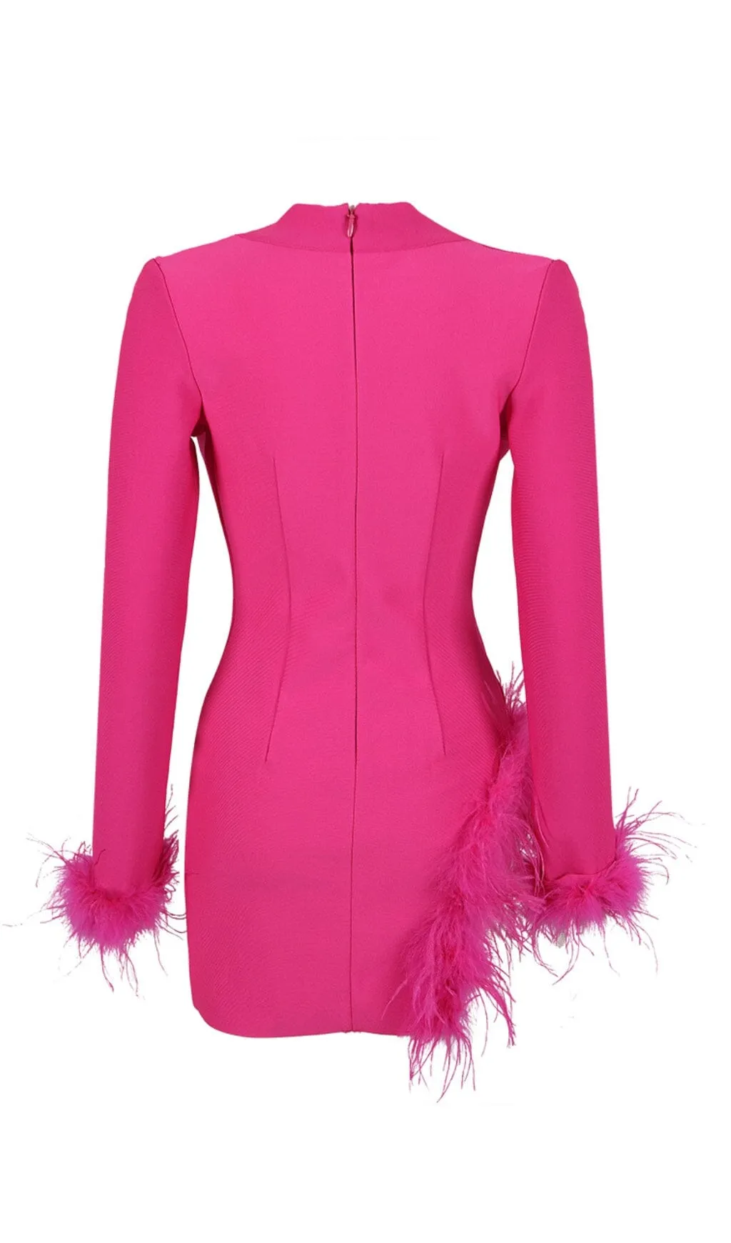 FEATHER JACKET DRESS IN HYPER PINK Gloria Lanvin