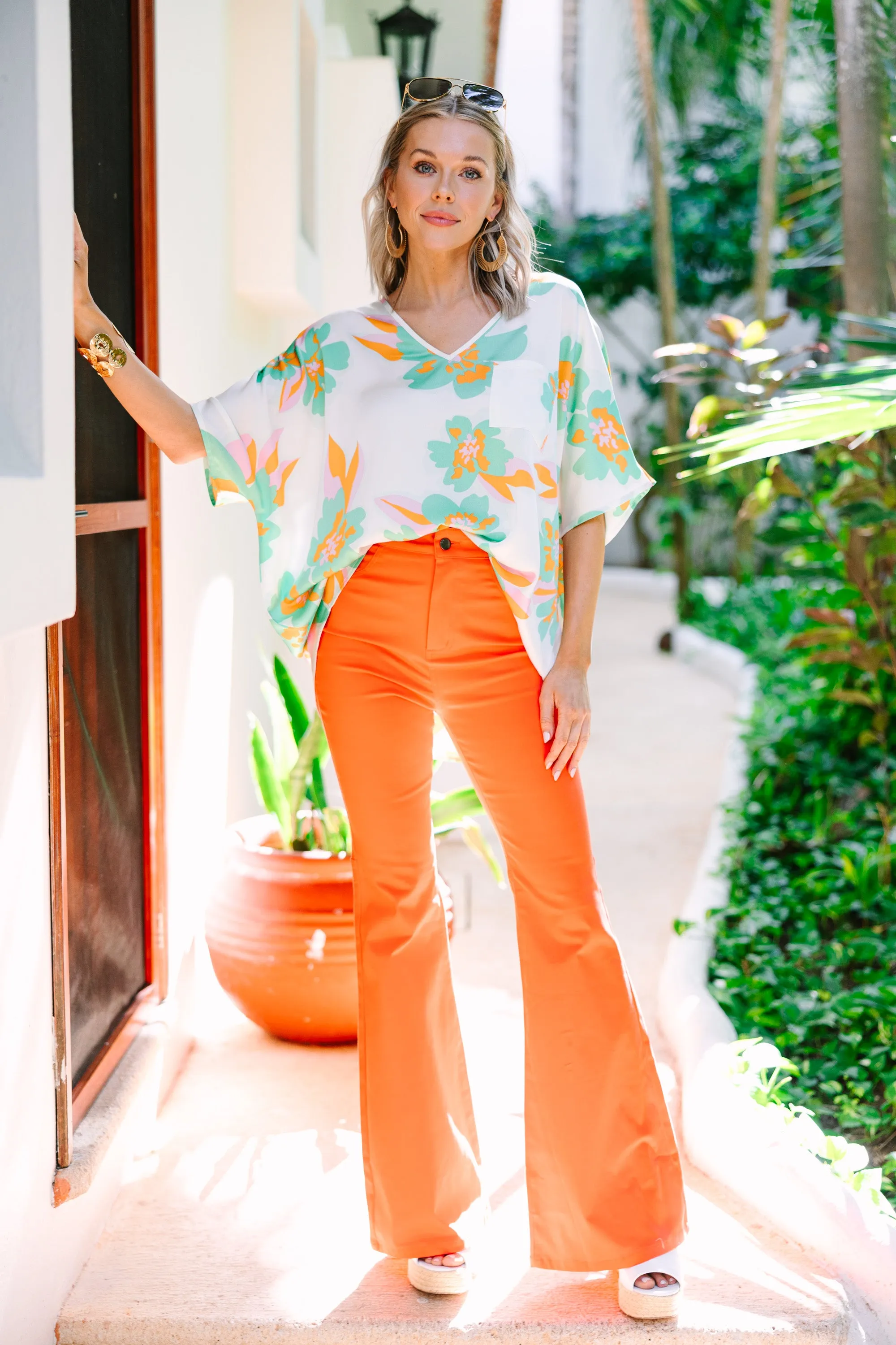 Feeling Special Orange Flare Jeans