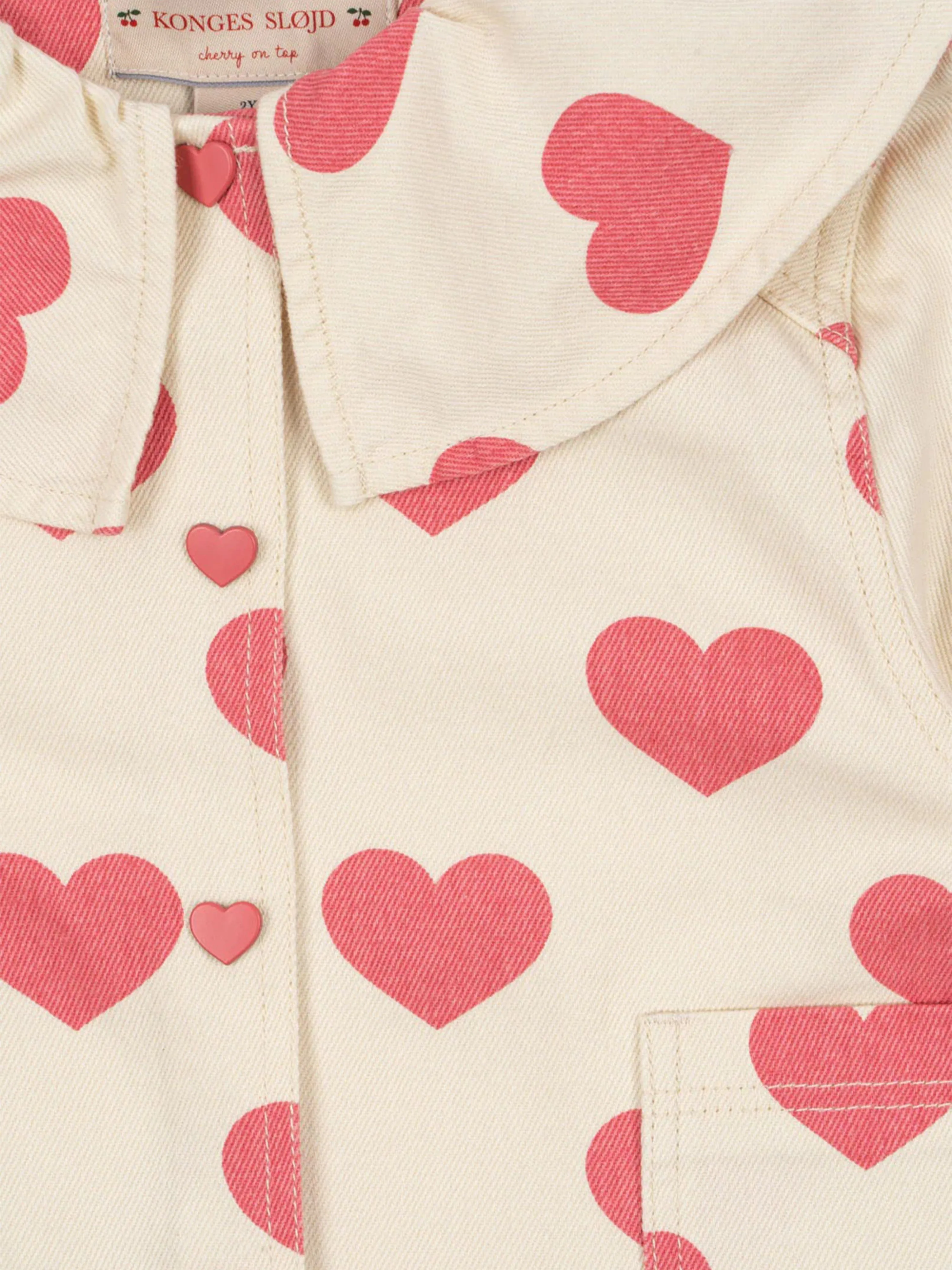 Girls Hearts Magot Collar Jacket in Ivory