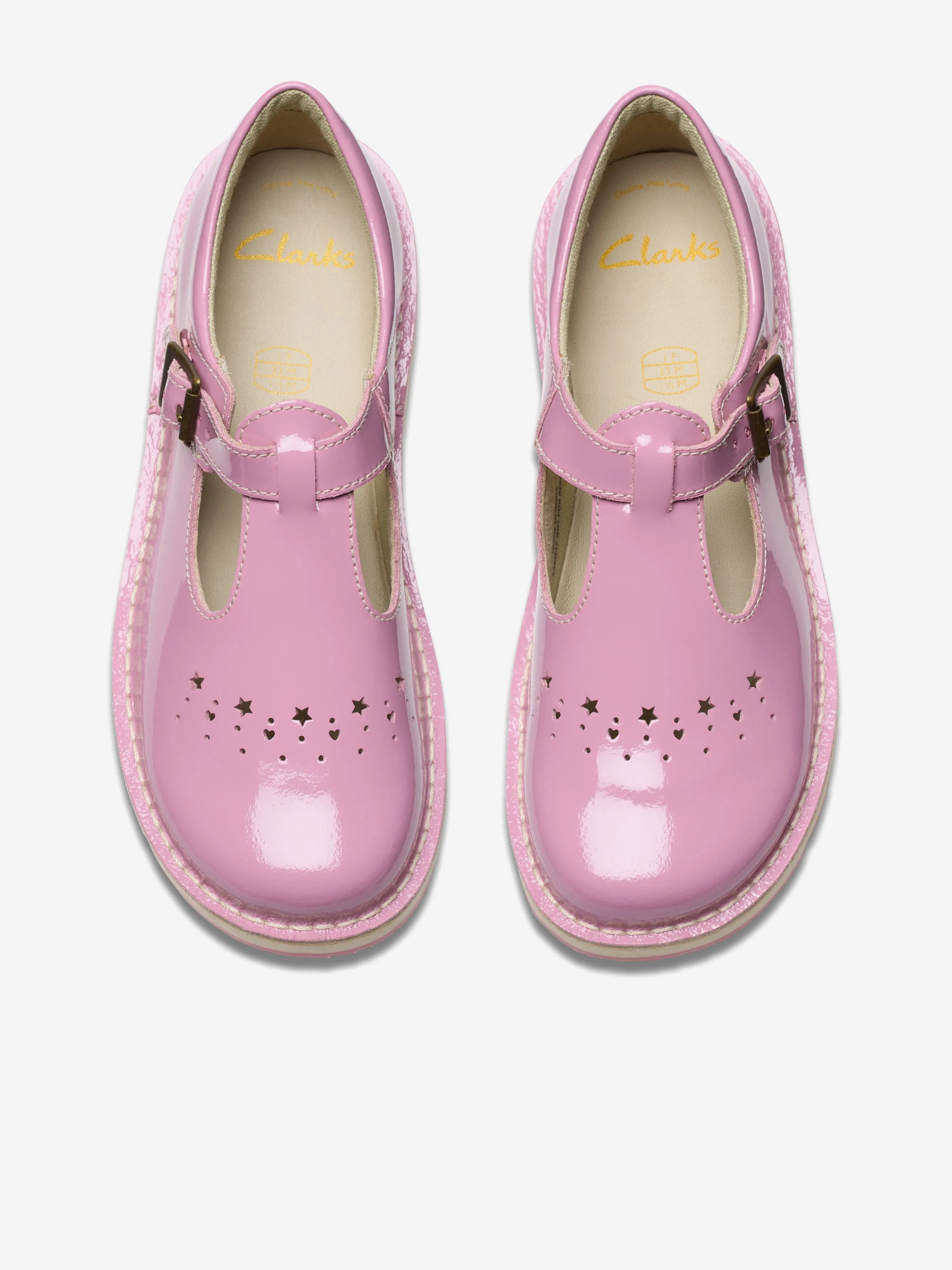 Girls Patent Joyful Skip T-Bar Shoes in Pink
